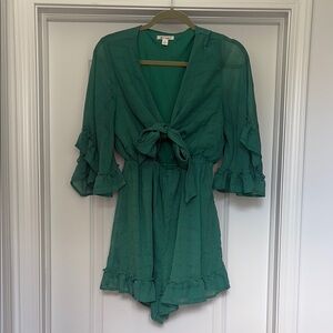 Miami Green Ruffle Jumpsuit